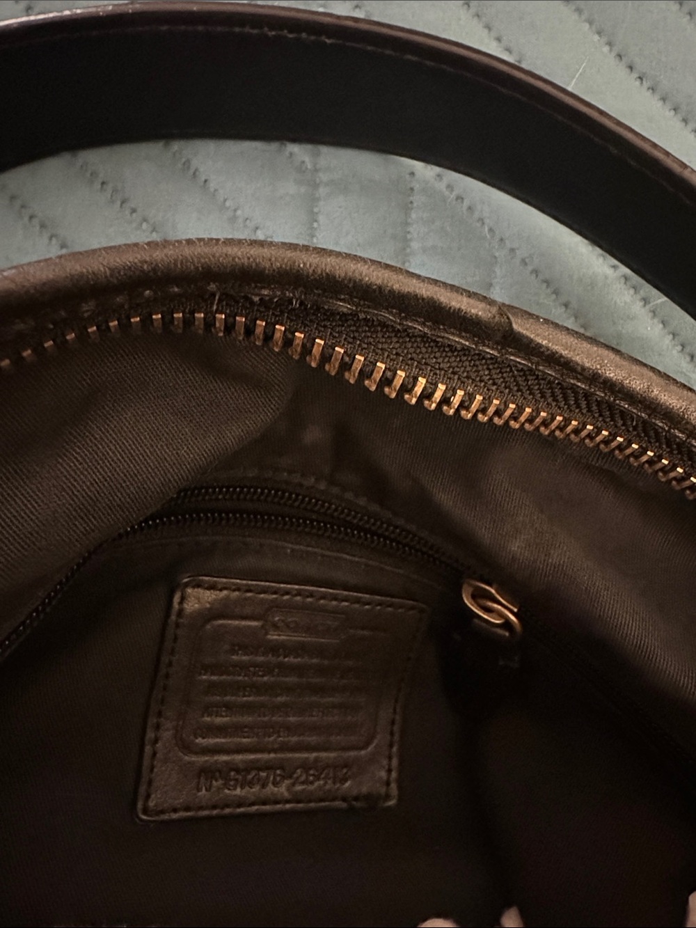 Coach Black Leather Shoulder Bag with Gold Stud Trim - Picture 6 of 6